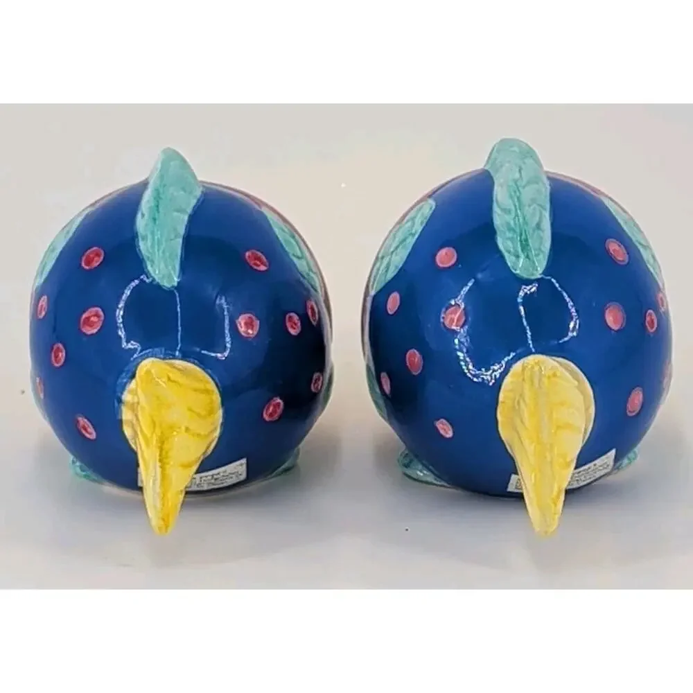 Salt & Pepper Shakers Set Figural Tropical Fish Colorful Ceramic Philippines
